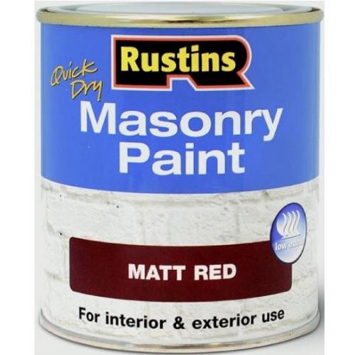 Rustins Quick Dry Masonry Paint Low Odour available in 4 Colours 250 ml